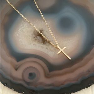 New gold cross pendant necklace dainty faith jewelry womens teens
